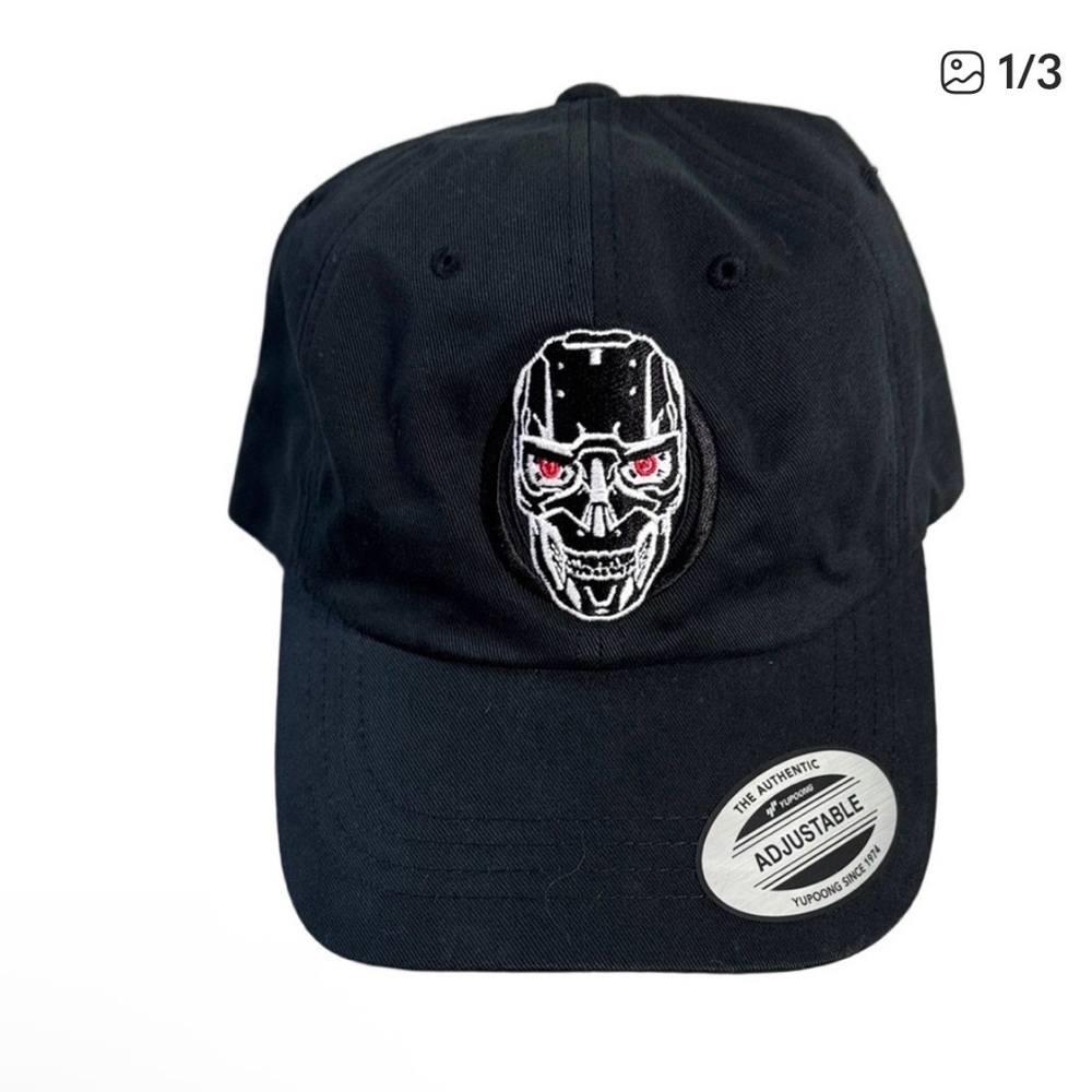 Terminator Dark Fate Movie Exclusive Skull Embroidered Baseball Cap - Black NWOT